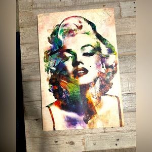 Marilyn Monroe Watercolor Canvas Print Like New Condition